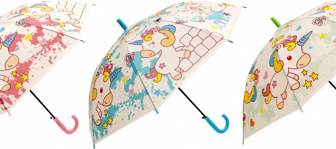 Kinder-Regenschirm mit Einhorn 50 cm