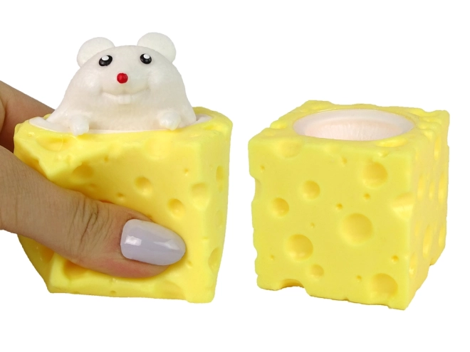 Antistress-Spielzeug Squishy Maus im Käse