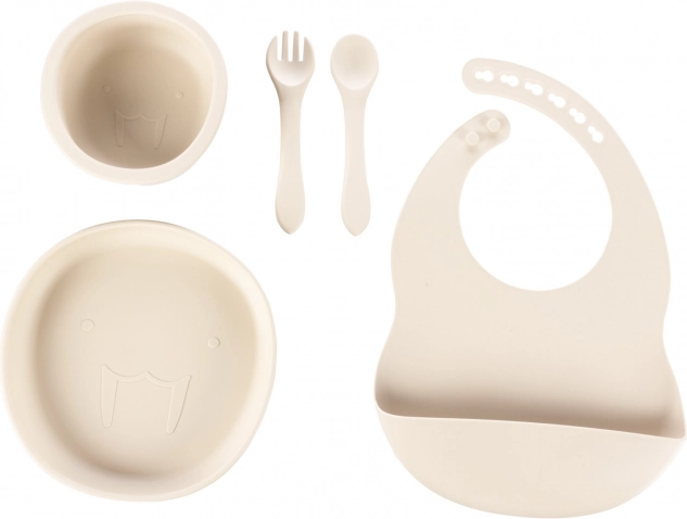 Silikon-Essset für Kinder, Sand Beige