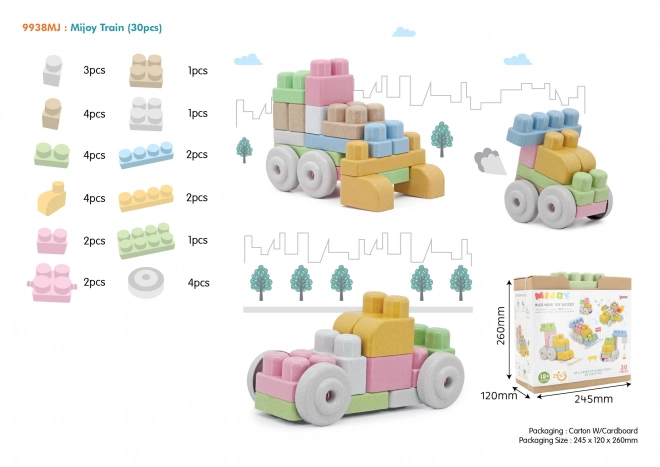 Bio-Bausteine für Kleinkinder ab 18 Monaten - 30-teiliges Set