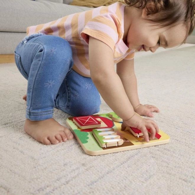 Fisher-Price Holzscheiben-Spiel Versteckte Tiere