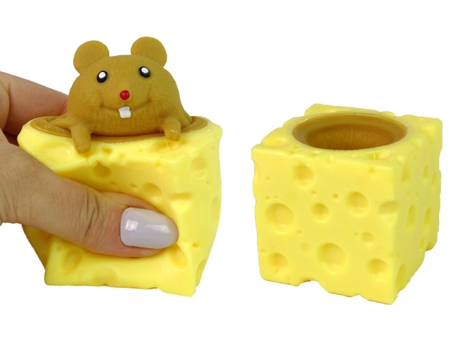 Antistress-Spielzeug Squishy Maus im Käse