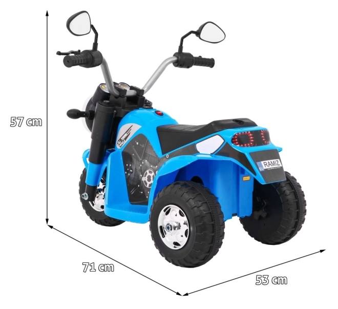 Kinder Elektro-Motorrad MiniBike Weiß mit LED-Lichtern und Sounds – blau