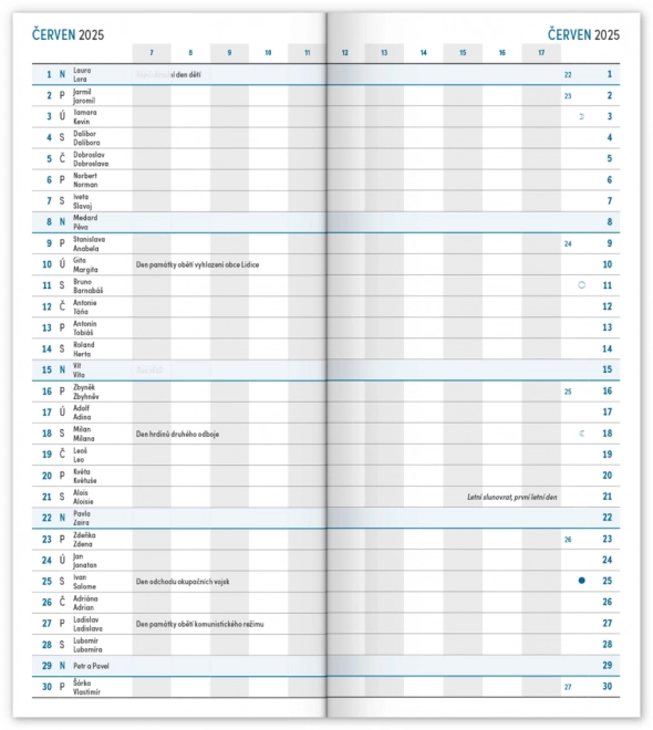 Notique Taschenkalender Blau 2025