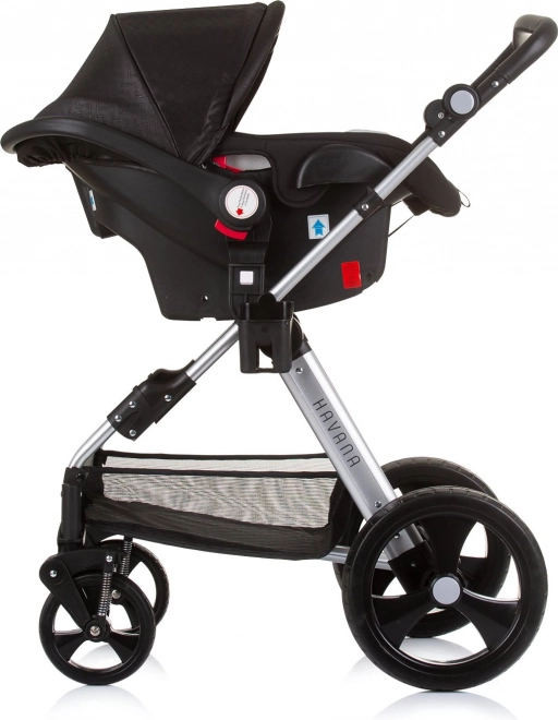 CHIPOLINO Kombinierter Kinderwagen HAVANA 2in1 Obsidian – Silber