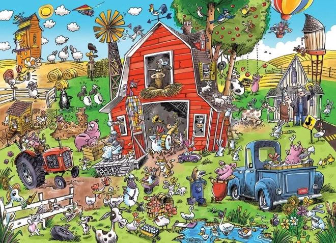 Cobble Hill Puzzle DoodleTown: Verrückter Bauernhof 1000 Teile