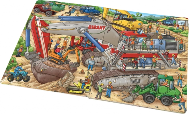 Vielfältige Baumaschinen in Aktion