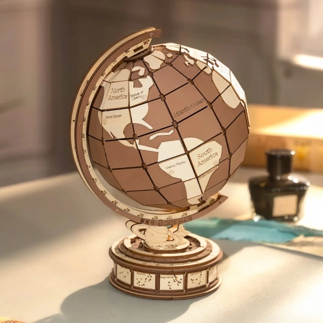 3D Holzpuzzle Globus und Wunder der Welt