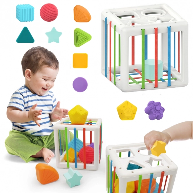 Elastischer Sensorikwürfel Antistress Sortierbox für Kinder