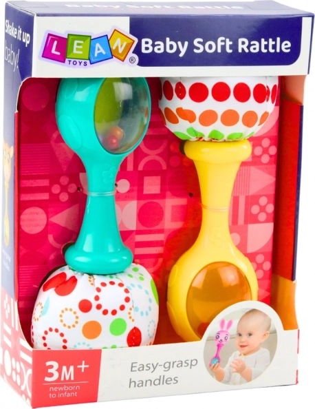 Set sensorischer Rasseln mit weichem Ball bunt