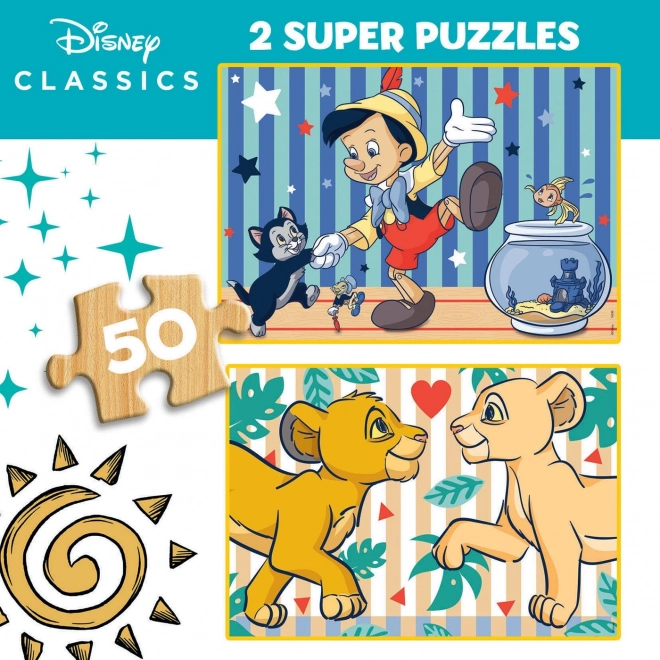 Holzpuzzle Disney Klassiker 2x50 Teile