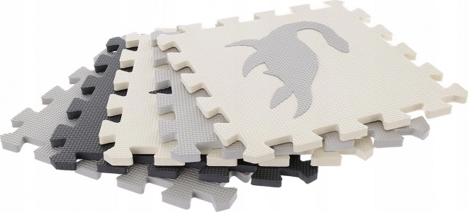 Puzzlematte Dinosaurier Grau