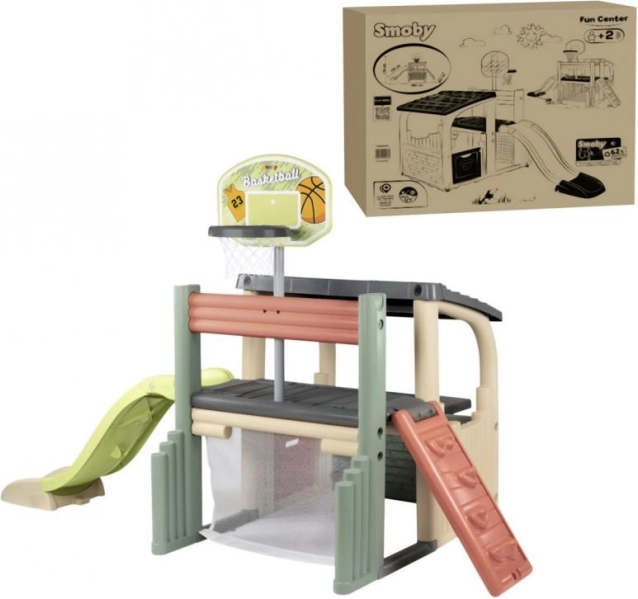 Smoby Spiel- und Spaßcenter für Kinder mit Rutsche und Korb