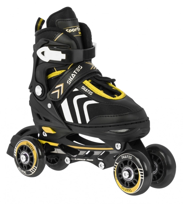 Multifunktionale Kinderskates 4-in-1 Blau Größe 39-43 – Gelb