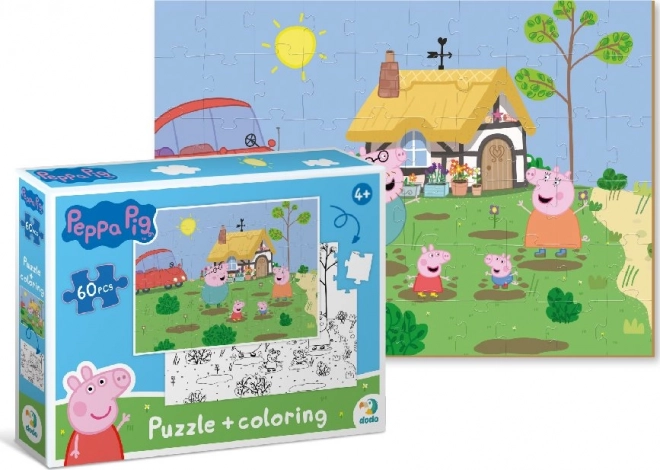 Zweiseitiges Puzzle Peppa Pig: Am Landhaus