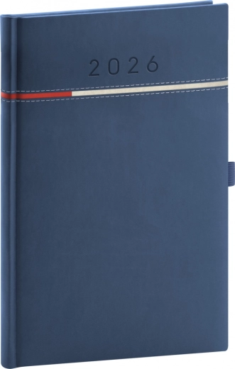 Wöchentlicher Kalender Tomy 2026 blau-rot 15 x 21 cm