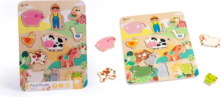 Classic World Holzpuzzle Bauernhof – Tiere zuordnen
