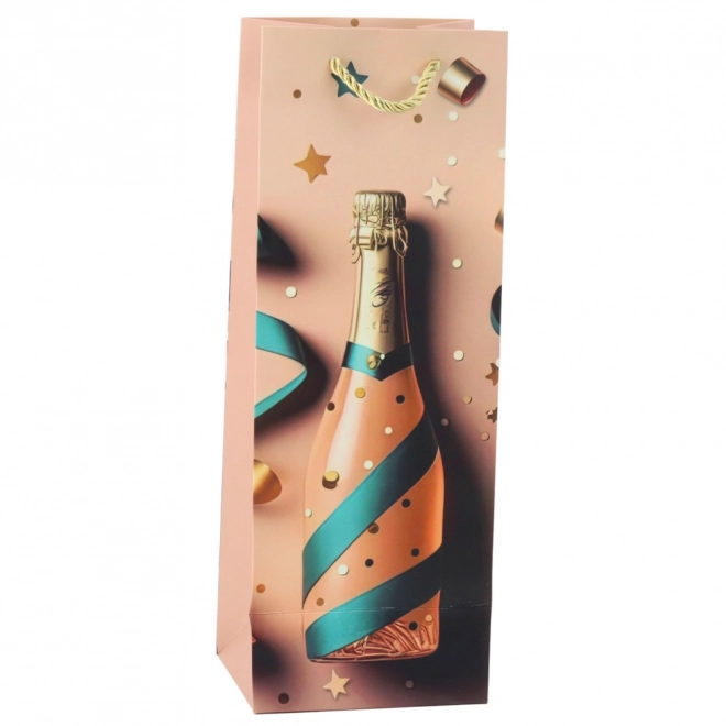 Pastellfarbene Papiergeschenktasche für Champagnerflasche