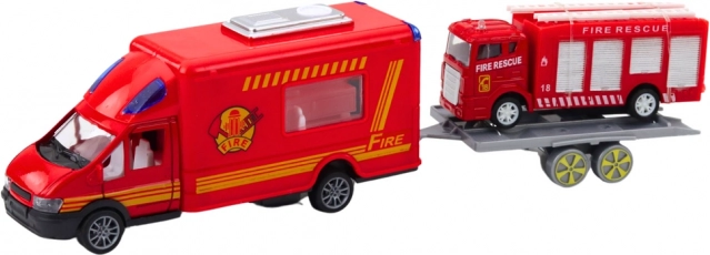 Set von Feuerwehrfahrzeugen mit Antrieb