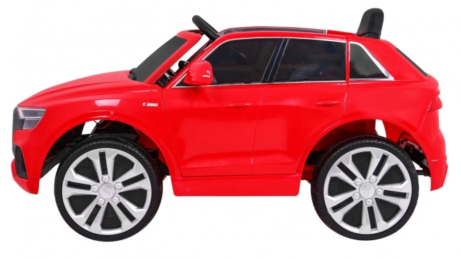 Audi Q8 Hebezeug für Kinder Batterie Rot + Fernbedienung + EVA + Langsamer Start + MP3 USB + LED-Diode