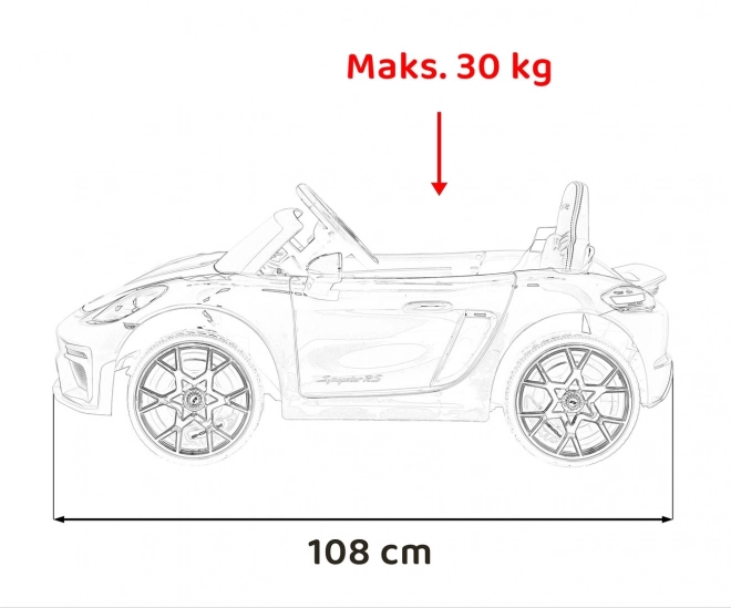 Elektrisches Spielzeugauto Porsche 718 mit MP4-Audiopanel – Rot
