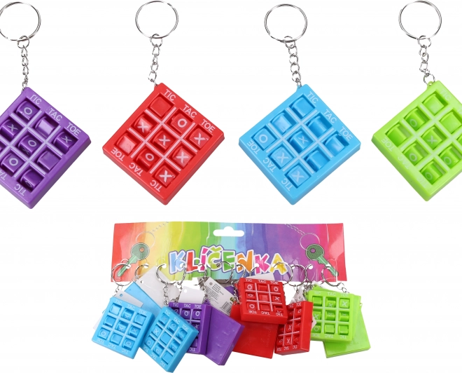 Schlüsselanhänger mit Tic-Tac-Toe-Motiv