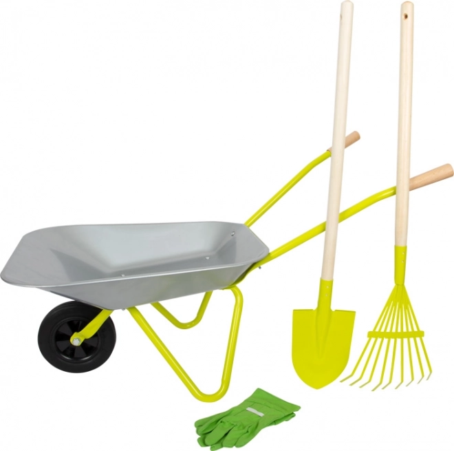 Gärtner-Set mit Schubkarre, Werkzeugen und Handschuhen