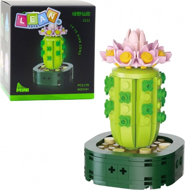 Mini Bausatz Kaktus mit rosa Blume