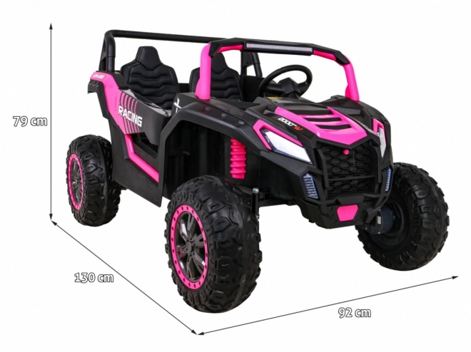 Buggy ATV Racing pro 2 Kinder + Antrieb 4x4 + Fernsteuerung + langsamer Start + MP3 LED – Rosa