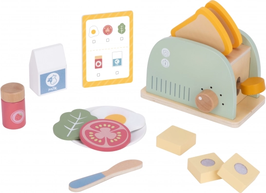 Hölzerner Toaster Pastell Frühstücksset von Tooky Toy