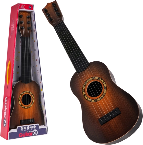 Klassische Kinder-Gitarre 3+ mit 6 Metall­saiten – Dunkelbraun
