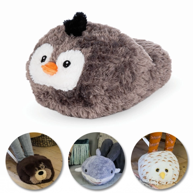 Warmer Kuscheltier-Pantoffel Pinguin