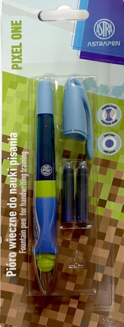 Füller ASTRA MINECRAFT, 2 Patronen, blaue Tinte
