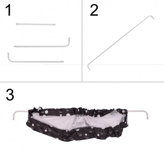 öffnende Sicherheitsbettgitter 200 cm – schwarz