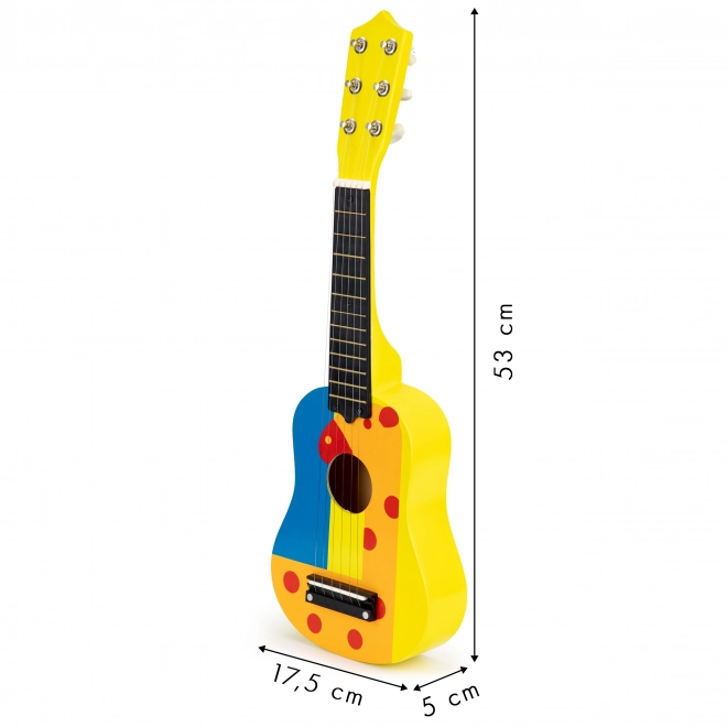 Kinder-Holzgitarre mit Metall-Saiten und Plektrum - Gelb von ECOTOYS