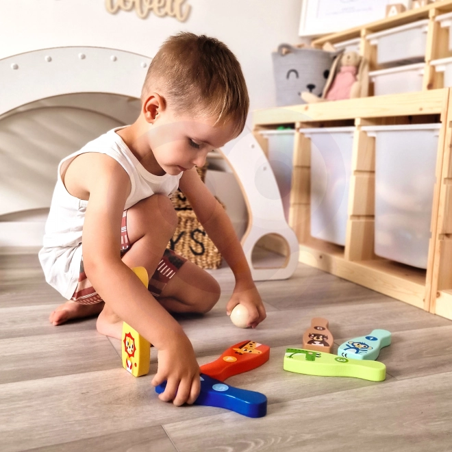 Drewniane Kinderspielzeug Bowling Set