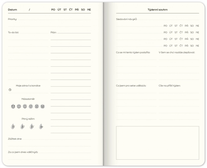 Nedatierter Planer - Note to Self Tagebuch