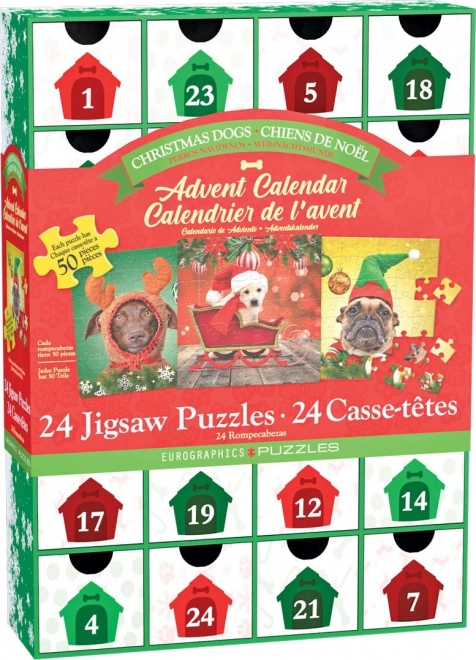 Puzzle Adventskalender: Weihnachtswelpen