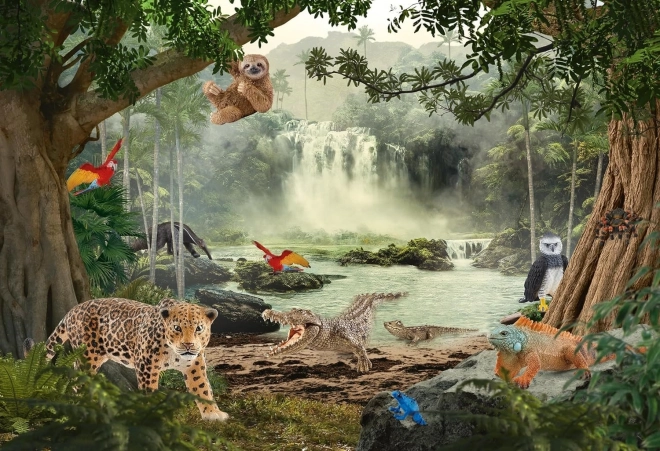 Puzzle SCHLEICH im Regenwald 100 Teile mit Figur