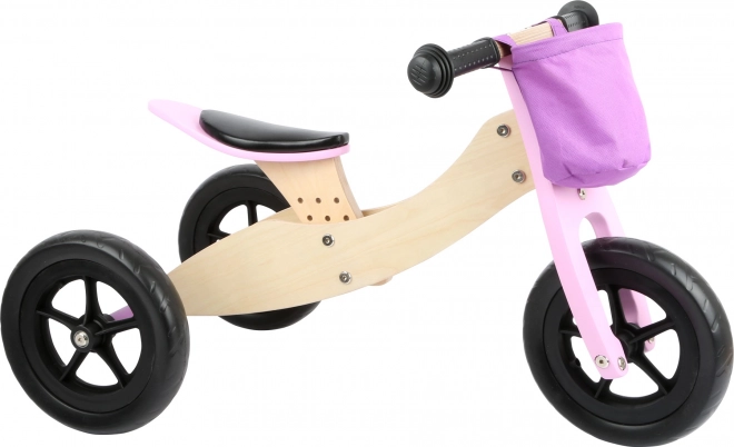 Kleines Fuß Holzlaufrad Maxi 2 in 1 Rosa