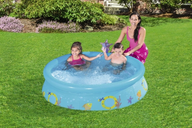 Aufblasbarer Gartenpool mit Dusche für Kinder - Fische – Meereswelt