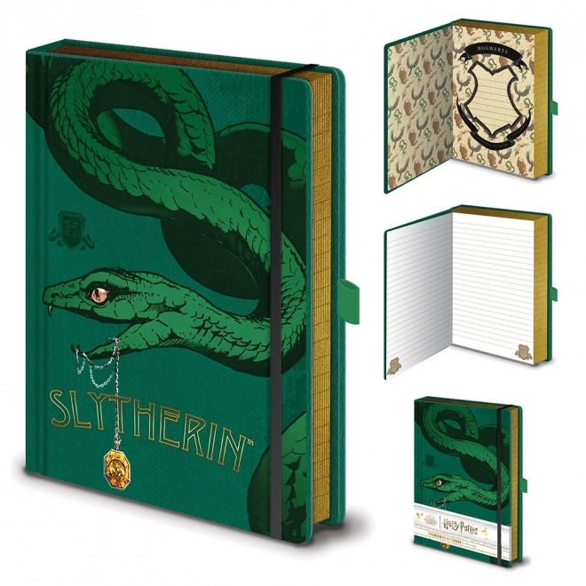 Premium A5 Notizblock mit Slytherin-Motiv aus Harry Potter