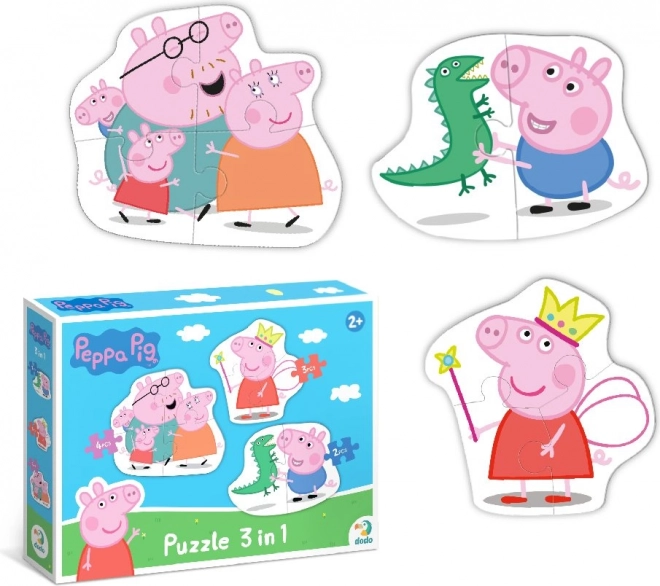 Peppa Wutz Puzzle Familie 3-in-1