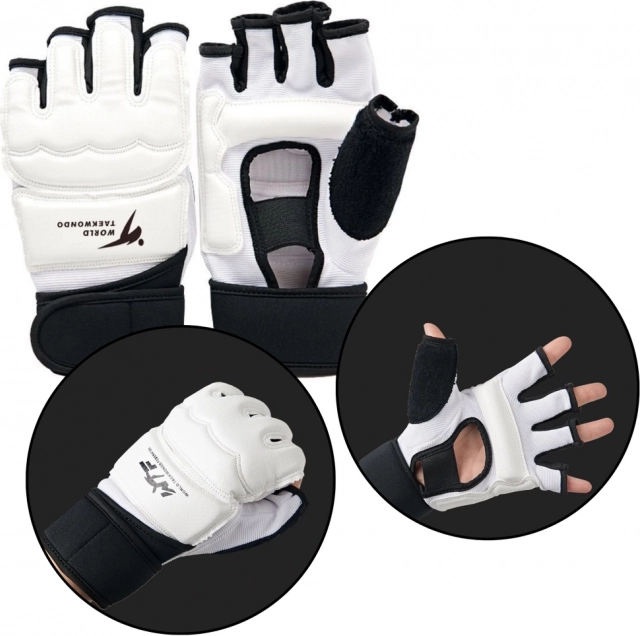 Weiße Taekwondo-Sporthandschuhe XS
