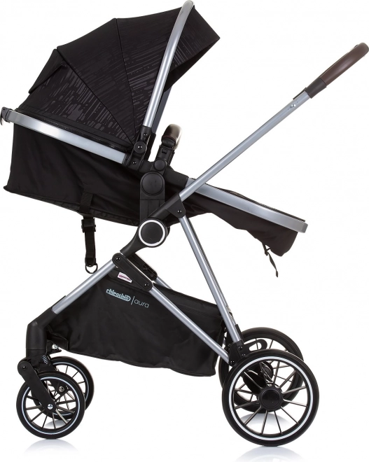 Chipolino Kombikinderwagen Aura 2 in 1 Obsidian Silber