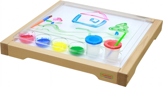 Masterkidz sensorischer Rahmen mit LED-Panel und durchsichtigem Maltablett