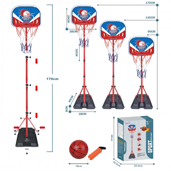 Woopie Basketball Set Einstellbare Höhe