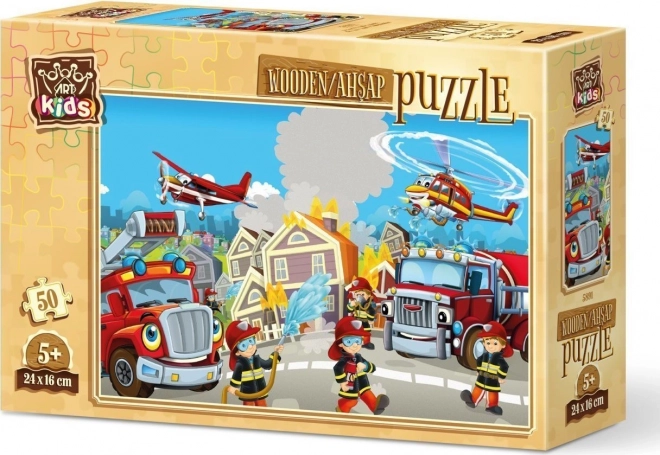 Holzpuzzle Feuerwehr Helden 50-teilig