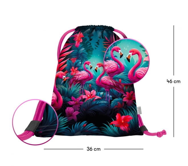 Schulset ERGO Plameňáci: Schulrucksack, Federmäppchen, Turnbeutel