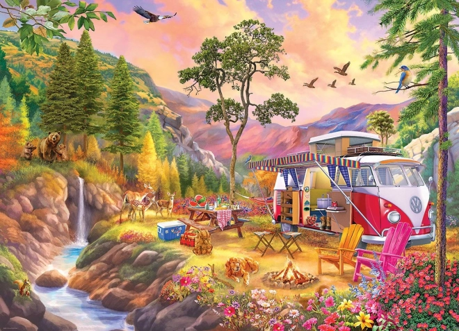 EUROGRAPHICS Puzzle mit VW Bus-Motiv ein Paradies für Camper 1000 Teile